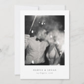 Klassieke Elegantie Zwart-wit bruiloft Bedankkaart (Voorkant)