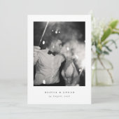 Klassieke Elegantie Zwart-wit bruiloft Bedankkaart (Staand voorkant)