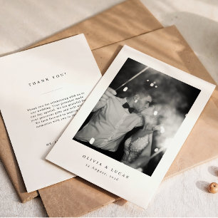 Klassieke Elegantie Zwart-wit bruiloft Bedankkaart