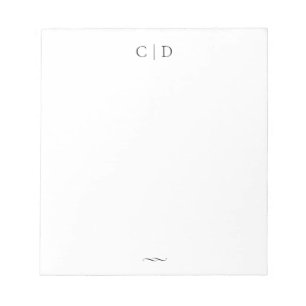 Klassieke elegantiemonogram, gepersonaliseerde sch notitieblok