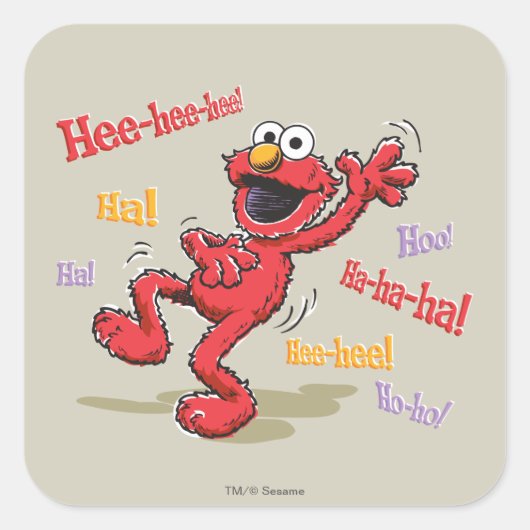 Klassieke Elmo Hee-hee! Vierkante Sticker (Voorkant)
