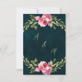 Klassieke Emerald Green Floral Dark Moody Wedding Bedankkaart (Achterkant)