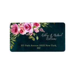 Klassieke Emerald Green Floral Dark Moody Wedding Etiket