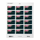 Klassieke Emerald Green Floral Dark Moody Wedding Etiket (Full Sheet)