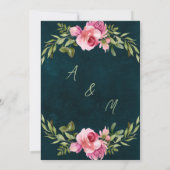 Klassieke Emerald Green Floral Dark Moody Wedding Kaart (Achterkant)