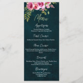 Klassieke Emerald Green Floral Dark Moody Wedding Menu (Voorkant)