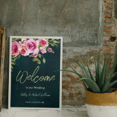 Klassieke Emerald Green Floral Dark Moody Wedding Perfect Poster