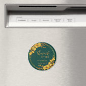 Klassieke Emerald Green & Gold Weddenschap Harteli Magneet (Insitu (Vaatwasser))