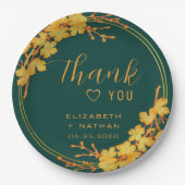 Klassieke Emerald Green & Gold Weddenschap Harteli Papieren Bordje (Voorkant)