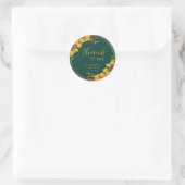 Klassieke Emerald Green & Gold Weddenschap Harteli Ronde Sticker (Tas)