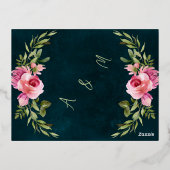 Klassieke Emerald Groene Bourgogne Donker Moody Br Folie Uitnodiging Briefkaart (Achterkant)