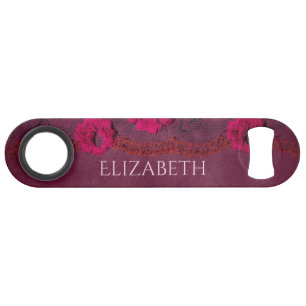 Klassieke en chique Paarse bloemen Speed Flessenopener