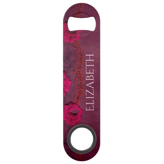 Klassieke en chique Paarse bloemen Speed Flessenopener (Voorkant)