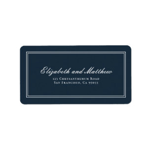 Klassieke en eenvoudige e-legant weduwomkeeradres etiket