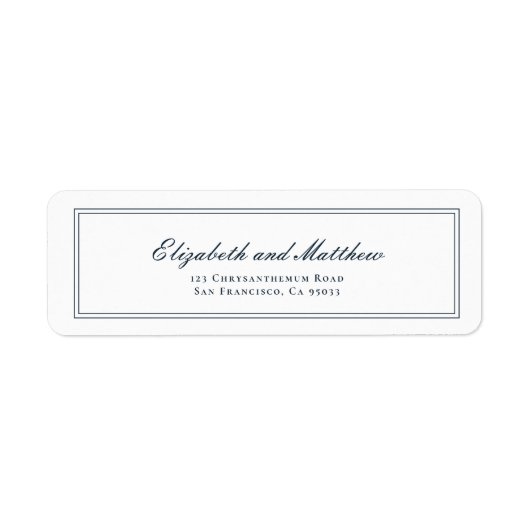 Klassieke en eenvoudige e-legant weduwomkeeradres etiket (Voorkant)