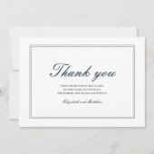 Klassieke en eenvoudige elegante bruiloft Dank u Bedankkaart (Voorkant)