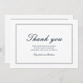 Klassieke en eenvoudige elegante bruiloft Dank u Bedankkaart (Voorkant / Achterkant)