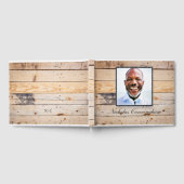 Klassieke en eenvoudige foto Light Wood Memorial Gastenboek (Volledig)