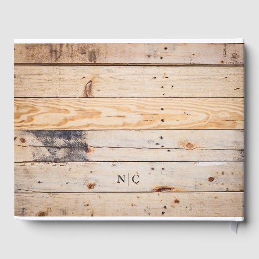 Klassieke en eenvoudige foto Light Wood Memorial Gastenboek (Achterkant)