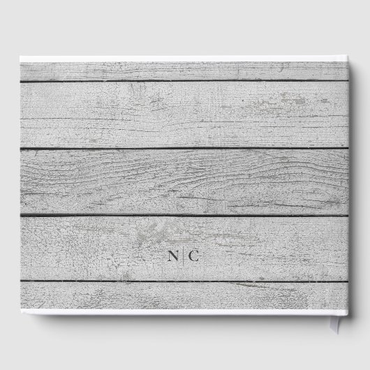 Klassieke en eenvoudige foto Light Wood Memorial Gastenboek (Achterkant)