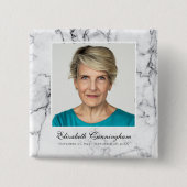 Klassieke en eenvoudige foto-marmer vierkante button 5,1 cm (Voorkant)