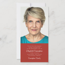 Klassieke en eenvoudige foto-Memorial Bedankkaart