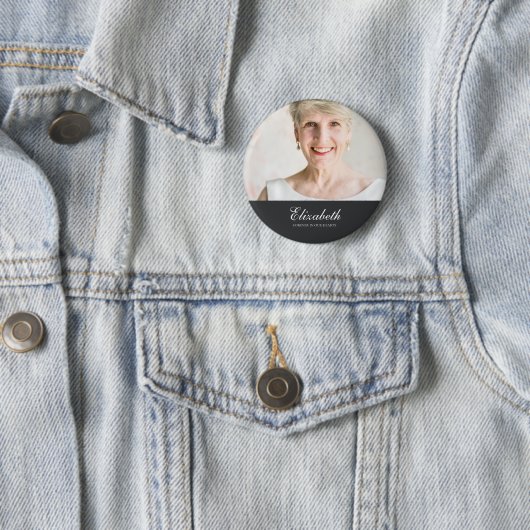 Klassieke en eenvoudige foto-Memorial Ronde Button 5,7 Cm (In situ)