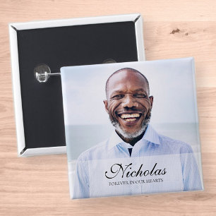 Klassieke en eenvoudige foto-Memorial Vierkante Button 5,1 Cm