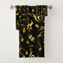 Klassieke en eenvoudige Gold-Muzieknoten op zwart