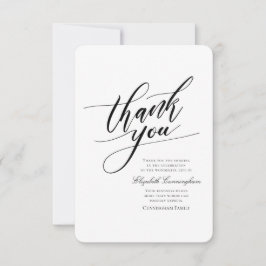 Klassieke en eenvoudige kalligrafie bedankkaart