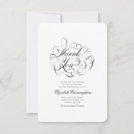 Klassieke en eenvoudige kalligrafie bedankkaart