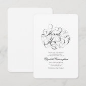 Klassieke en eenvoudige kalligrafie bedankkaart (Voorkant / Achterkant)