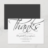 Klassieke en eenvoudige kalligrafie bedankkaart (Voorkant / Achterkant)