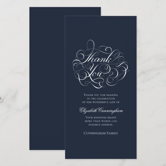 Klassieke en eenvoudige kalligrafie bedankkaart (Voorkant / Achterkant)