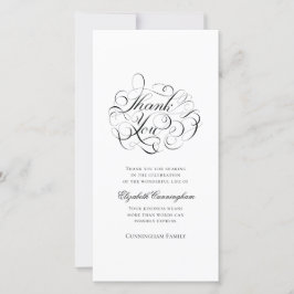 Klassieke en eenvoudige kalligrafie bedankkaart