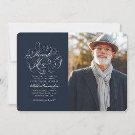 Klassieke en eenvoudige kalligrafie Foto Memorial Bedankkaart