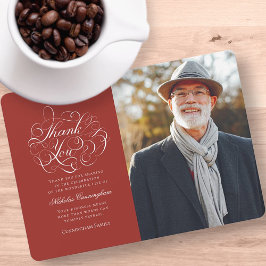 Klassieke en eenvoudige kalligrafie Foto Memorial Bedankkaart