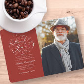 Klassieke en eenvoudige kalligrafie Foto Memorial Bedankkaart