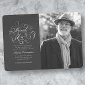 Klassieke en eenvoudige kalligrafie Foto Memorial Bedankkaart