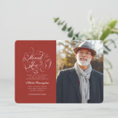 Klassieke en eenvoudige kalligrafie Foto Memorial Bedankkaart (Staand voorkant)