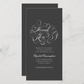 Klassieke en eenvoudige kalligrafie-herdenking bedankkaart (Voorkant / Achterkant)