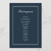 Klassieke en eenvoudige verbondenheid programmakaart (Achterkant)