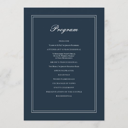 Klassieke en eenvoudige verbondenheid programmakaart (Voorkant)