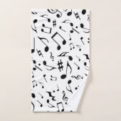 Klassieke en eenvoudige zwarte Muzieknoten op wit Bad Handdoek (Handdoek)