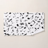 Klassieke en eenvoudige zwarte Muzieknoten op wit Bad Handdoek (Handdoek)