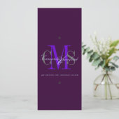 Klassieke en eigentijdse monogram trouwkaarten kaart (Staand voorkant)