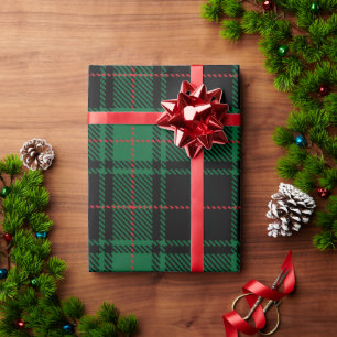 Klassieke en elegante donkergroene Tartanfeestdag Cadeaupapier