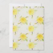 Klassieke en Elegante Gele Bloemige Bruiloft Kaart (Achterkant)