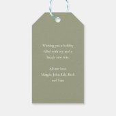 Klassieke en elegante Gingham Family Foto Kerstmis Cadeaulabel (Achterkant)