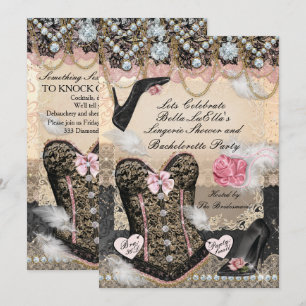 Klassieke en elegante Lingerie Bachelorette Party Kaart